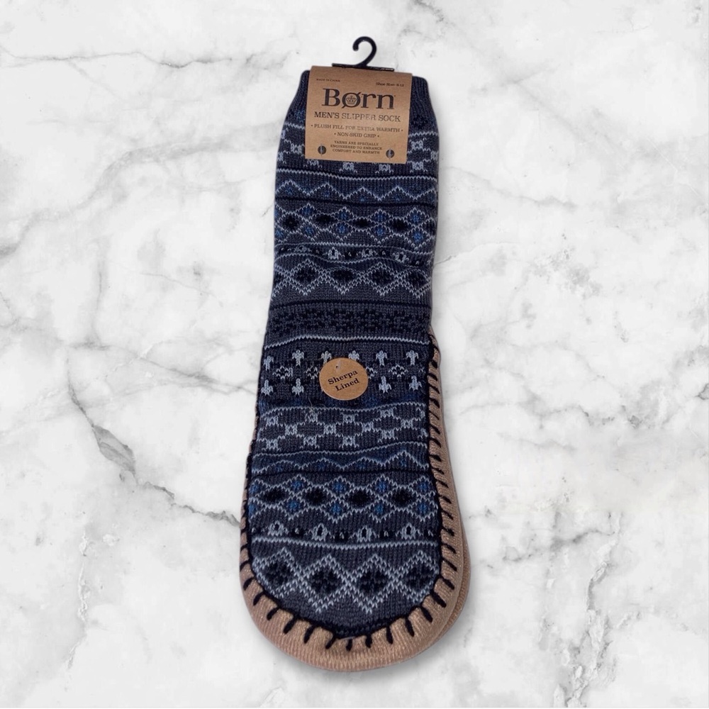 Born Mens Slipper Socks NWT